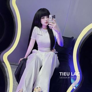Set áo thun DE kèm quần ống xuông túi hộp(có kèm gấu)