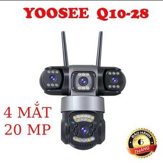 Camera Yoosee Ngoài Trời 4 Mắt 3 Màn Hình Kép Q10-28 , FULL CHỨC NĂNG