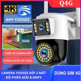 CAMERA PTZ 4G YOOSEE 2 KHUNG HÌNH Q4G , ĐÀM THOẠI 2 CHIỀU , BÁO ĐỘNG ..