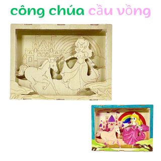 Tô màu tranh gỗ 3D, Đồ Chơi Thủ Công DIY Nghệ Thuật, Quà Tặng Cho Bé