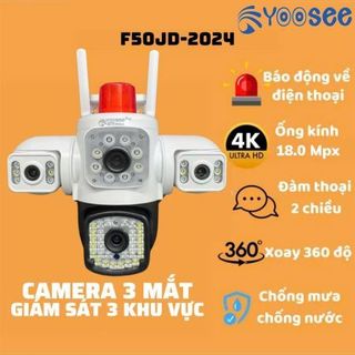 CAMERA YOOSEE WIFI 4 MẮT 3 KHUNG HÌNH F50JD , KHÔNG GÓC CHẾT , BÁO ĐỘNG CHỐNG TRỘM ...
