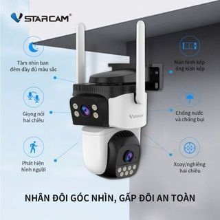 CAMERA WIFI PTZ VSTARCAM CS621DR , 2 KHUNG HÌNH , BAN ĐÊM CÓ MÀU CHÍNH HÃNG