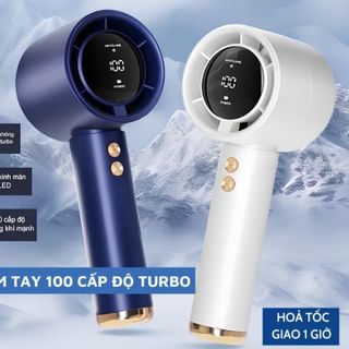 QUẠT CẦM TAY 100 CẤP ĐỘ GIÓ LÀM MÁT NHANH MÀN HÌNH LED