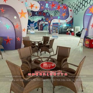 Bàn ghế cafe cao cấp nhựa giả Mây ngoài trời giá rẻ