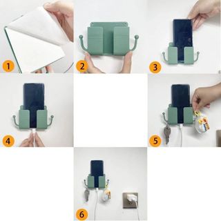 Hộp đựng điều khiển điều hòa dán tường, đựng remote tivi, điện thoại, kèm râu móc treo chìa khóa 2 bên - Hộp treo điện thoai có râu giá sỉ