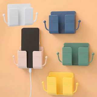 Hộp đựng điều khiển điều hòa dán tường, đựng remote tivi, điện thoại, kèm râu móc treo chìa khóa 2 bên - Hộp treo điện thoai có râu giá sỉ