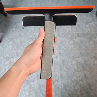 Cây lau kính 3in1 đa năng kèm thanh silicon gạt nước phối 2 màu Cam đen xoay 360 độ - Cây lau kính 3in1 giá sỉ