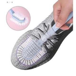 Bàn Chải Chà Giày 5 Mặt Cán Dài Đầu Lông Mềm, Cọ chà giày thiết kế Hình Chữ U Thông Minh Cọ Sâu Vào Những Góc Khó Chải Sạch - Bàn chải chà giày 5 mặt giá sỉ