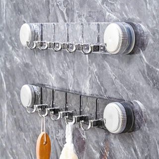Thanh 5 Móc treo tường hút chân không đa năng không cần khoan đục - Thanh móc treo hút chân không giá sỉ