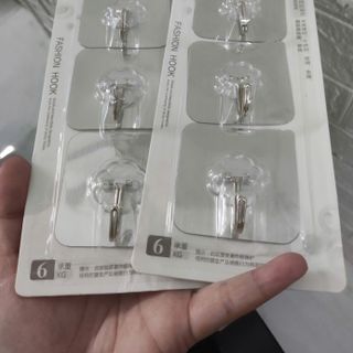 Vỉ 3 móc sắt tráng bạc dán tường - Giá Sỉ