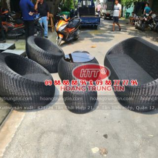 Bàn ghế cafe cao cấp nhựa giả Mây hàng thiết kế