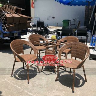 Bàn ghế cafe cao cấp nhựa giả Mây hàng thiết kế