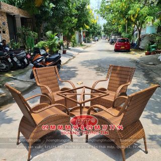Bàn ghế cafe cao cấp nhựa giả Mây hàng thiết kế