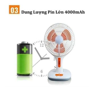 Quạt Để Bàn Dung Lượng Pin Lớn 4000mAH