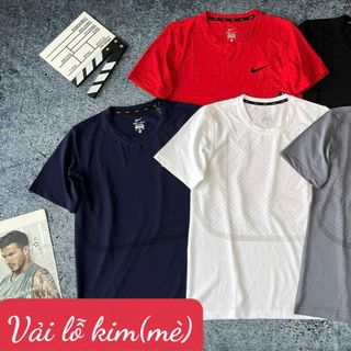 Áo thun nam NIK vải lỗ kim(mè) mới Phom chất chuẩn đẹp Size (ri8c) Tỷ lệ 12221 Tách nửa ri được