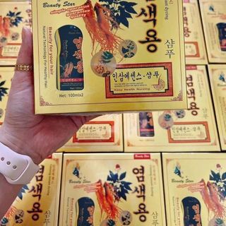 Hộp 2 chai dầu gội đen tóc nhân sâm Beauty Star Hàn Quốc Bộ dầu gội đen tóc thảo dược chai to( 100ml x 2 )