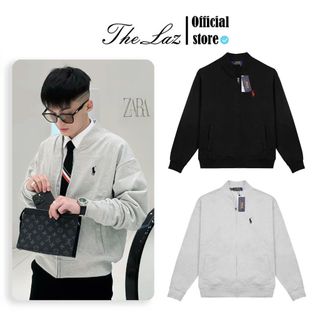 Áo Khoác Bomber Ralp Laurent Thêu Logo Basic - Áo Bomber Nam Nữ, Vải Nỉ Chân Cua Dày Mịn