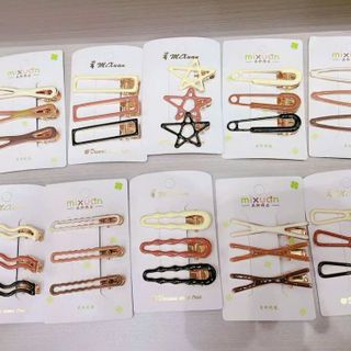 VĨ 3 KẸP TÓC SƠN MÀU 2 LỚP TRÀ SỮA