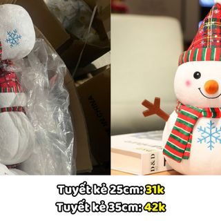 (Xả giá sỉ) Gấu Bông Noel Cho Bé Cao Cấp Size 35cm, Gấu Bông Giáng Sinh Người Tuyết Mềm Mại