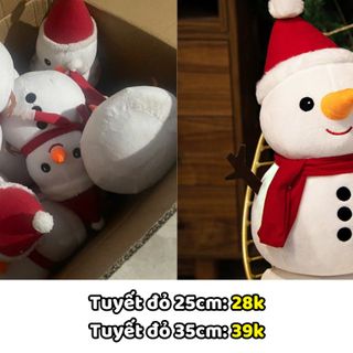 (Xả giá sỉ) Gấu Bông Noel Cho Bé Cao Cấp Size 35cm, Gấu Bông Giáng Sinh Người Tuyết Mềm Mại