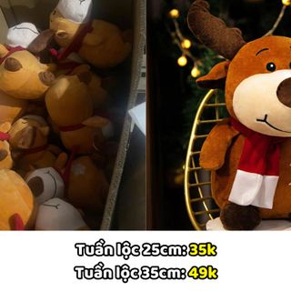 (Xả giá sỉ) Gấu Bông Noel Cho Bé Cao Cấp Size 35cm, Gấu Bông Giáng Sinh Người Tuyết Mềm Mại