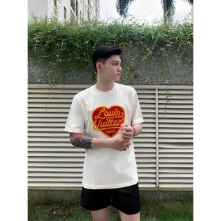 Áo Thun Lờ Vê Heart Thêu Xù Made Crewneck - Áo Thun Nam Nữ Unisex, Chất Vải Cotton Dày Mịn