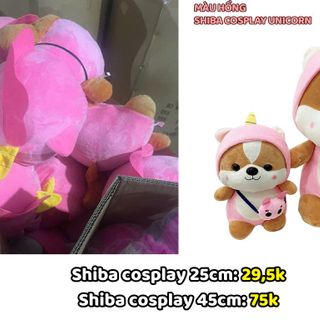 (Xả kho) Gấu Bông Chó Shiba Cosplay Mềm Mịn Cho Bé, Gấu Bông Cao Cấp
