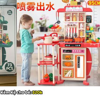 Đồ Chơi Nhà Bếp CỠ LỚN 90cm Cho Bé - Mô Phỏng Nấu Ăn Chân Thật, Hơi Nước Thật