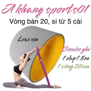 Combo 2 món đồ tập yoga, 01 vòng tập yoga bản to; tặng kèm 01 dây cotton 1,8 m chuyên dụng tập yoga bền đẹp chắc chắn, chịu lực lên tới 300 kg.