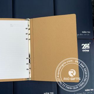 Sổ Tay Bìa Còng Da Simili Phối Da PU Màu Sắc theo Phong Thủy in logo và tên