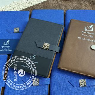 Sổ Tay Bìa Còng Da Simili Phối Da PU Màu Sắc theo Phong Thủy in logo và tên