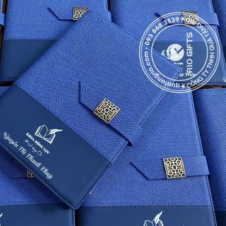 Sổ Tay Bìa Còng Da Simili Phối Da PU Màu Sắc theo Phong Thủy in logo và tên