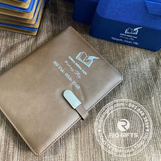 Sổ Tay Bìa Còng Da Simili Phối Da PU Màu Sắc theo Phong Thủy in logo và tên