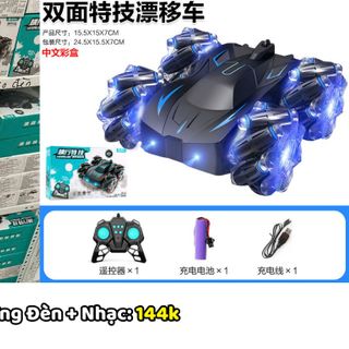 Ô Tô Điều Khiển Từ Xa, Ô Tô Điều Khiển 360 Độ Xoay 8 Hướng, Có Đồng Hồ Điều Khiển Và Đèn