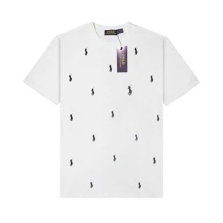 Áo Thun Ralp Laurent Thêu Full Logo Monogram - Áo Thun Nam Nữ Unisex, Chất Cotton Dày Mịn