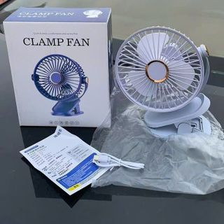.Quạt kẹp bàn loại 5cm có đèn, nhỏ gọn,êm ái,tiện lợi
