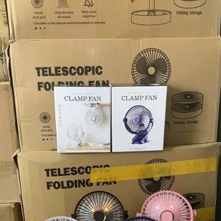 .Quạt kẹp bàn loại 5cm có đèn, nhỏ gọn,êm ái,tiện lợi