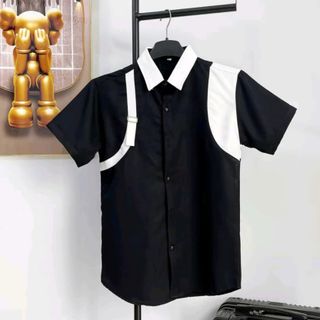 Áo sơ mi nam vải lụa dày dặn tay ngắn