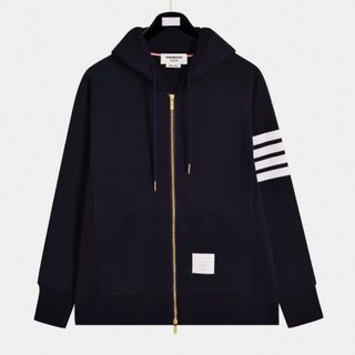 Áo Khoác Hoodie Zip ThomBrown Phối 4 Sọc Tay Áo - Áo Khoác Nam Nữ, Vải Nỉ Chân Cua Dày Mịn