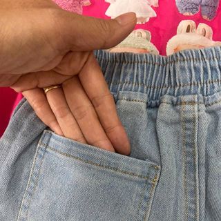 [15 - 68kg] Set áo thun labubu mẹ bé kèm quần short jean họa tiết co giãn thoải mái