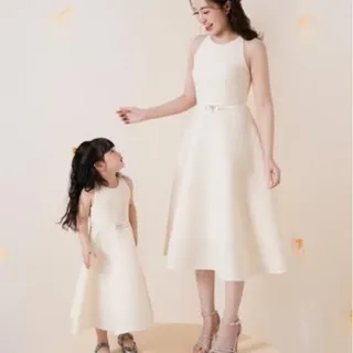 [Tặng hoa cài] Set mẹ và bé - váy mẹ bé đi tiệc dáng xòe form dài