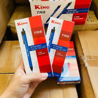 HỘP 12 CÂY BÚT BI BẤM KING TR5 MỰC XANH ĐỀU MỰC, VIẾT ÊM TRƠN 062 - LADY'S PASSION