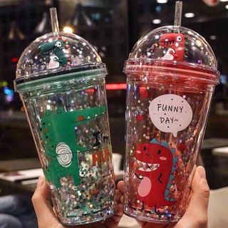 LY GIỮ NHIỆT KHỦNG LONG 3D KIM TUYẾN