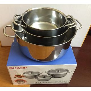 BỘ 3 NỒI SHARP INOX CAO CẤP