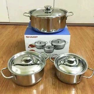 BỘ 3 NỒI SHARP INOX CAO CẤP