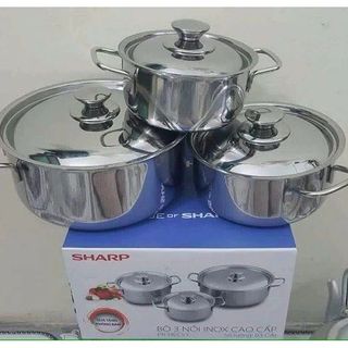BỘ 3 NỒI SHARP INOX CAO CẤP