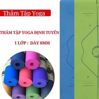 Thảm tập yoga chuyên dụng loại TPE dầy 8 ly tặng kèm túi lưới , bám sàn tốt, định tuyến sắc nét, dễ lâu chùi. Sỉ giá tốt hỗ trợ ship