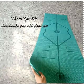 Thảm tập yoga chuyên dụng loại TPE dầy 8 ly tặng kèm túi lưới , bám sàn tốt, định tuyến sắc nét, dễ lâu chùi. Sỉ giá tốt hỗ trợ ship