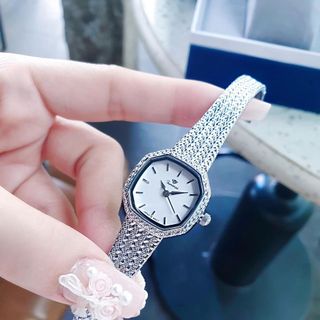 ĐỒNG HỒ NỮ CHÍNH HÃNG FUNMEI F2145 MẶT VUÔNG MINI DÂY LƯỚI THÉP FULLBOX TEM