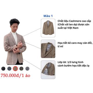 Blazer chất Cashmere màu 1